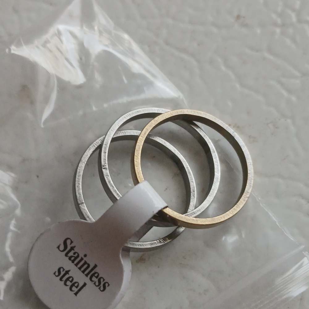 Hot Topic Gold and Silver Stainless Steel Rings